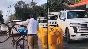Cyclist Forced Aside As VIP SUV Gets Priority In Mumbai