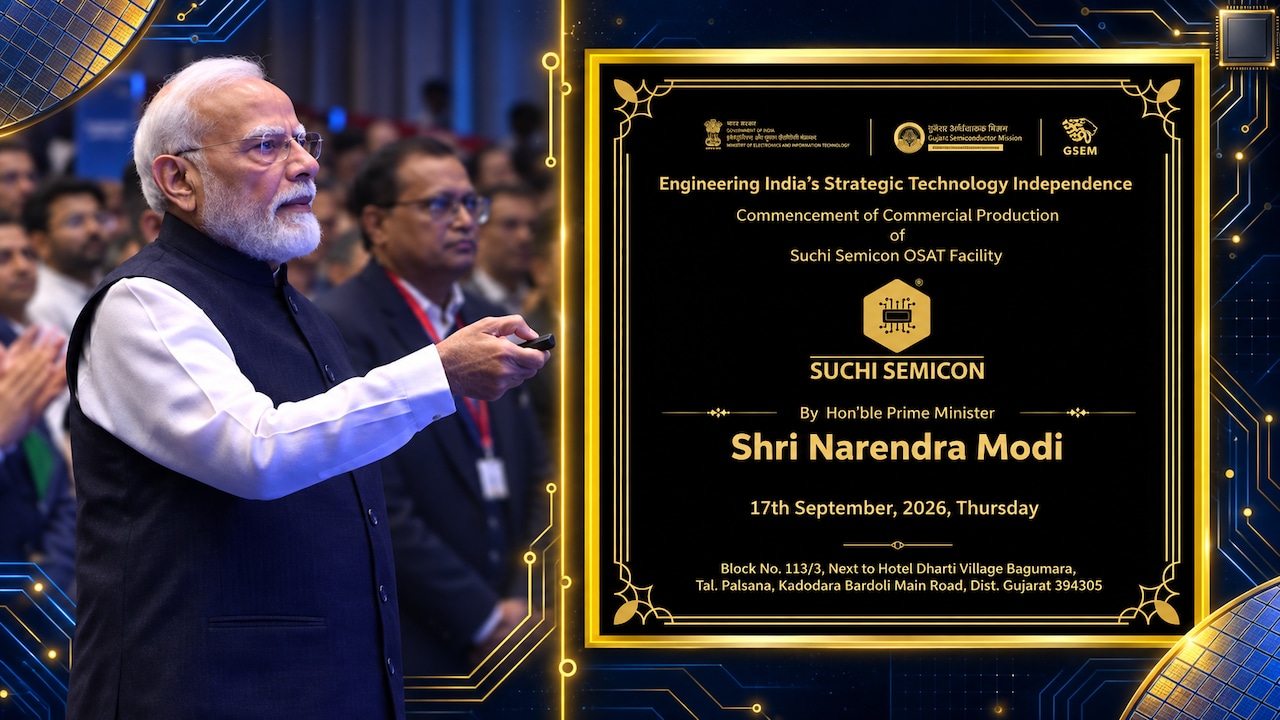 Boost To India's Chip Manufacturing Drive: PM Modi Launches Production At Suchi Semicon, CDIL Plants