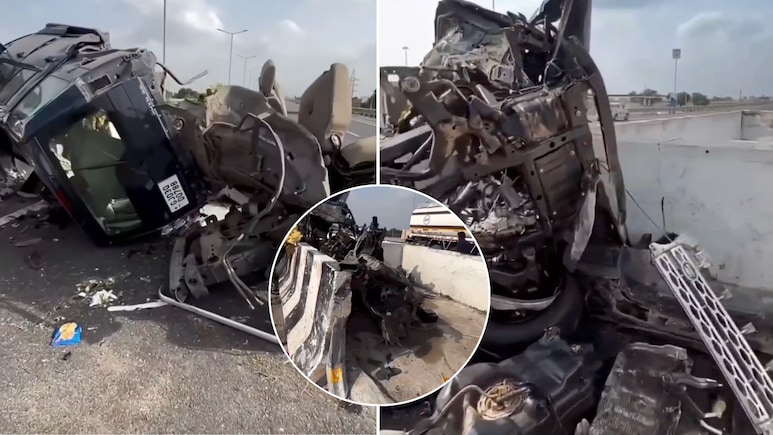 Video: Land Rover Discovery Splits Into Half After Hitting Bull In Gujarat, 2 Dead