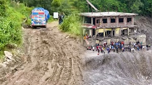 Relief Convoys Battle Damaged Roads To Reach Nepal's Flood-Hit Rasuwa