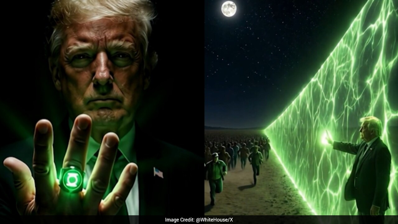 Trump Takes Green Lantern Avatar In White House AI Video: "Beware My Power"