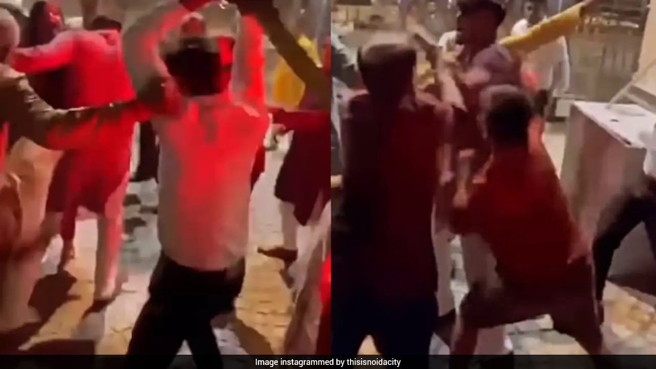 Video: Dandiya Night Turns Chaotic At Noida Society After Unauthorised Car Hits Parked Vehicles
