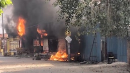 1 Killed As Fire Engulfs 5 Shops In Noida