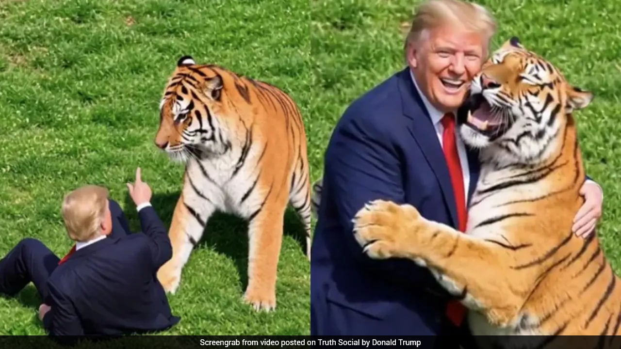 In Bizarre AI Video, Trump Plays With Tiger That Killed UK Man