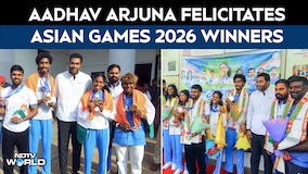Asian Games 2026 | Tamil Nadu Sports Minister Aadhav Arjuna Felicitates Asian Games Medal Winners