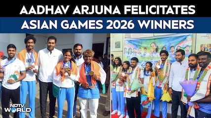 Asian Games 2026 | Tamil Nadu Sports Minister Aadhav Arjuna Felicitates Asian Games Medal Winners
