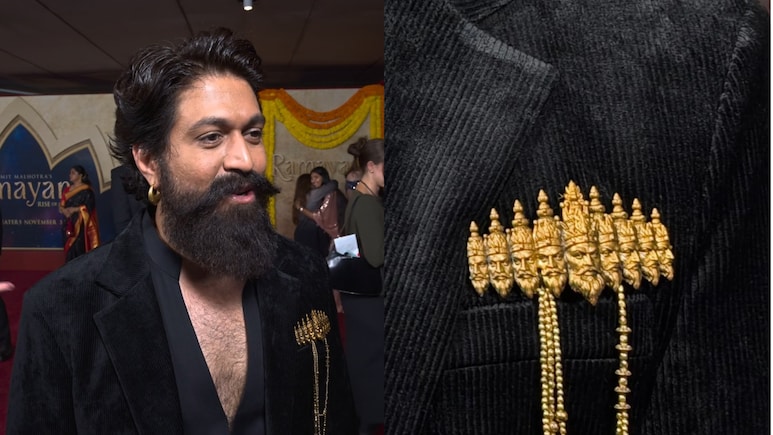 Yash Channels His Inner Ravana With Gold Brooch At Ramayana LA Premiere
