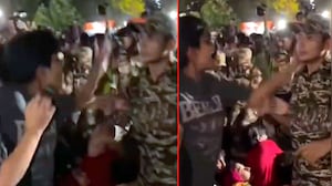 Woman Slaps CRPF Constable During Protest Near Rajiv Chowk Metro Station