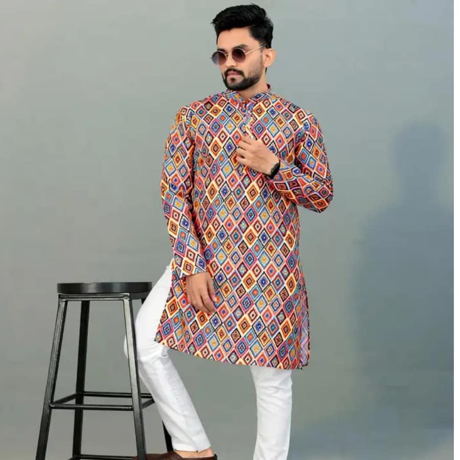 Click here to buy: TIGERSNAKE Men Printed Kurta (Multicolor)