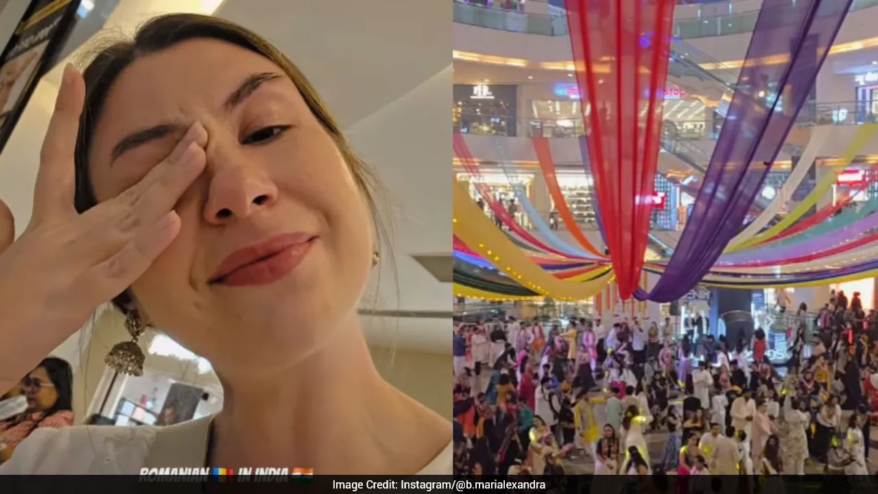 Romanian Tourist Gets Teary-Eyed Witnessing Garba Celebrations: "I'm Going To Miss It"
