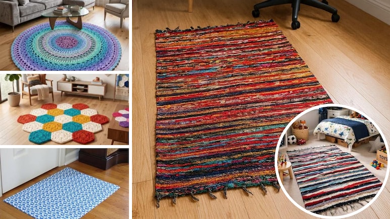 DIY Rug: किसी को मत दें अपनी पुरानी टी-शर्ट, साड़ी और जींस, घर पर ऐसे बना लें डिजाइनर कारपेट, कम खर्च में बदल जाएगा घर का लुक