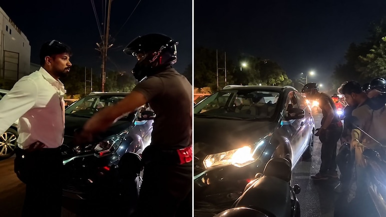 Bhopal Road Rage: Blogger's Bike Hit By Car, Driver Pulls Out Pistol; Video Goes Viral