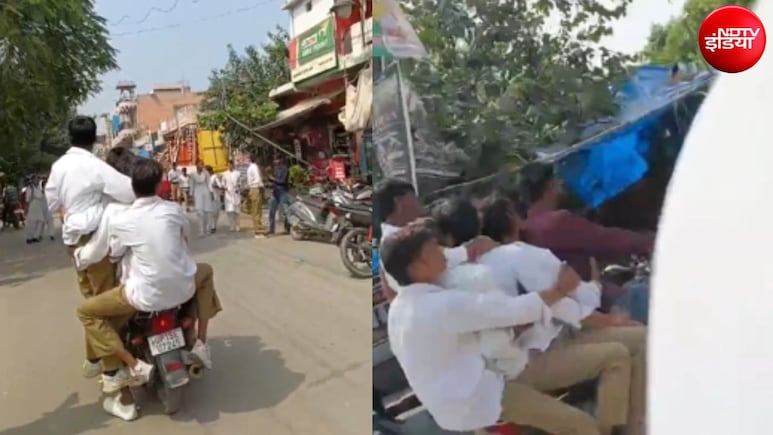 हापुड़ में 1 बाइक पर बैठे थे 6 लड़कें, पुलिस ने लगाया 28,500 रुपये का जुर्माना, उतारा रीलबाजी का नशा