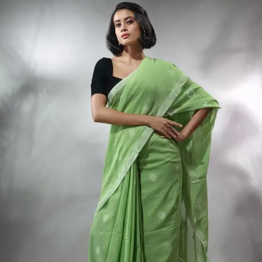 Click here to buy: Moumitasaree Solid Tant Pure Cotton Saree with Stitched Blouse (Green) Click here to buy: Moumitasaree Solid Tant Pure Cotton Saree with Stitched Blouse (Green)