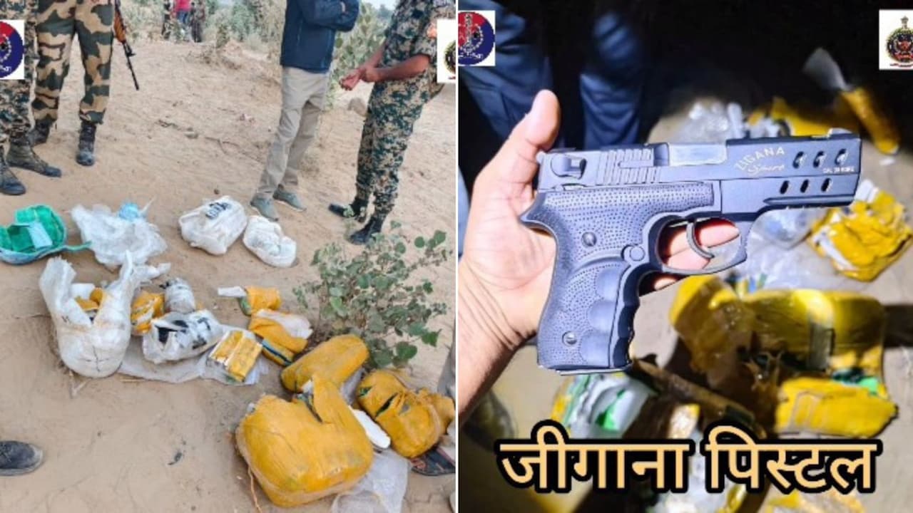 2 pistols and explosives recovered from drone drop 