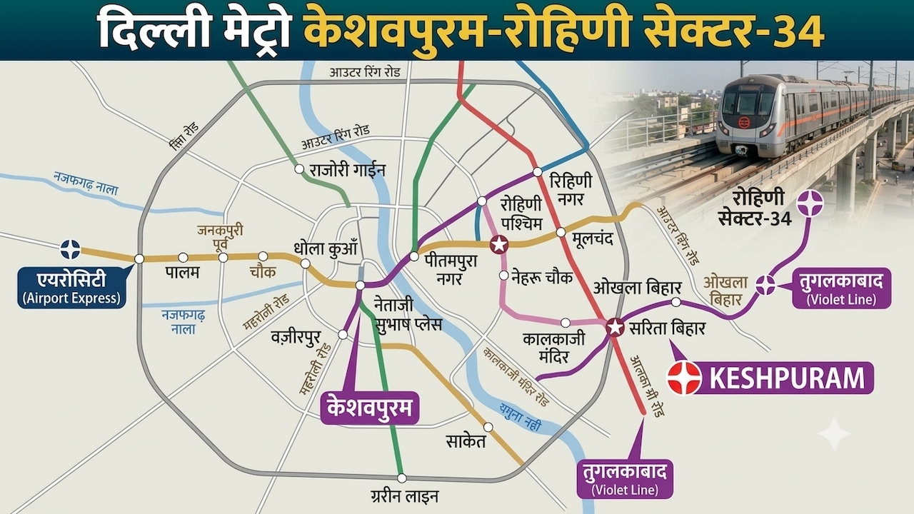 केशवपुरम, पीतमपुरा से रोहिणी तक दौड़ेगी मेट्रो, 16KM में 12 स्टेशन, दिल्ली मेट्रो फेज-5बी कॉरिडोर का काम तेज