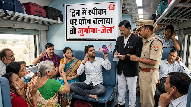 ट्रेन में स्पीकर पर मोबाइल फोन चलाया तो 1000 का जुर्माना और जेल... त्योहारों में यात्रा के पहले रेलवे का कड़ा कदम