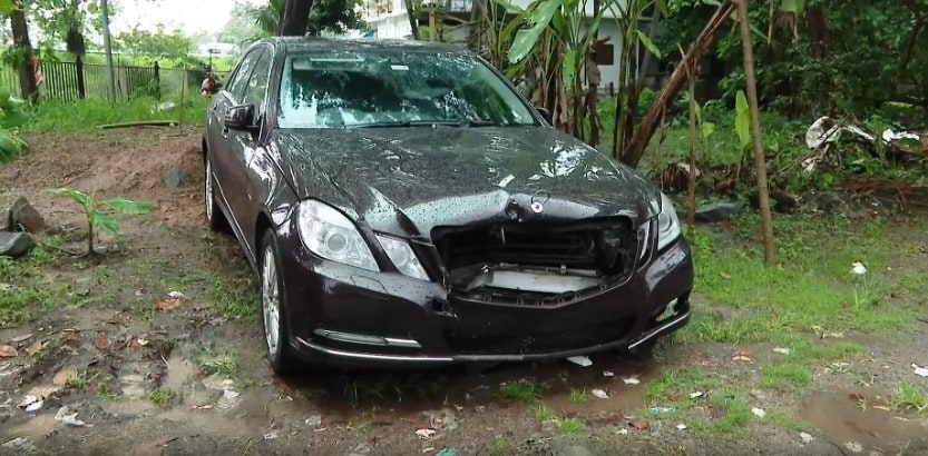The Mercedes Benz involved in the Kochi hit-and-run case The Mercedes Benz involved in the Kochi hit-and-run case