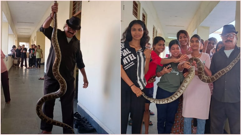 गर्ल्स हॉस्टल के बाथरूम में फन फैलाए बैठा था 10 फीट लंबा अजगर, देखते ही उड़े लड़कियों के होश, चीखने-चिल्लाने लगीं