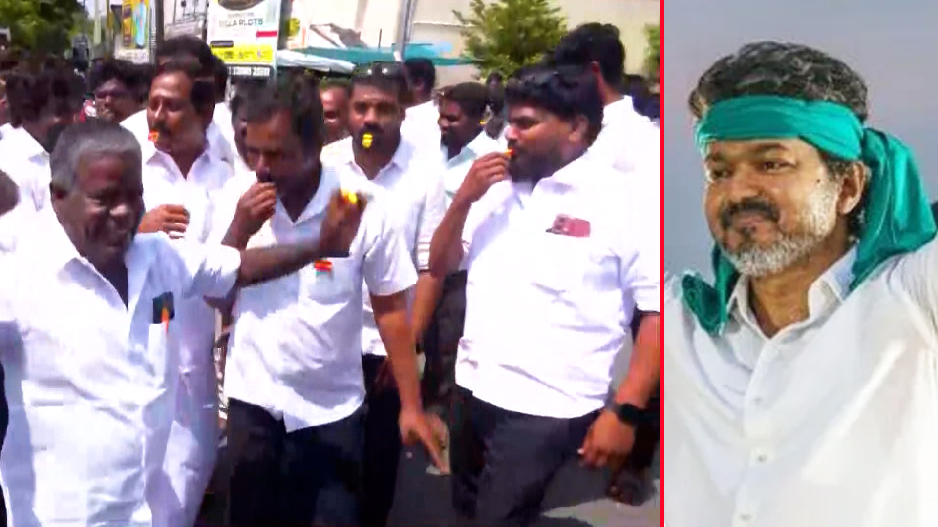TVK Cadre Celebrates As Party Surges Ahead In Dharapuram And Madurantakam Bypolls