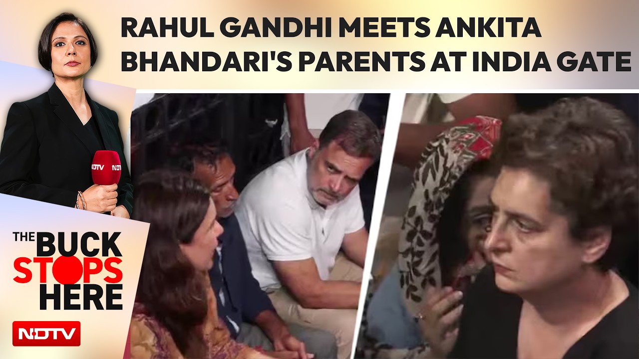 Rahul Gandhi Meets Ankita Bhandari's Parents At India Gate, BJP Calls It 'Cheap Politics'