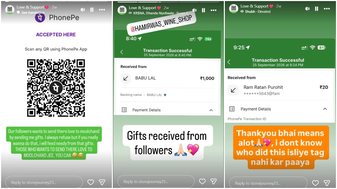 Moolchand Jee Viral Stone Instagram 80K Followers PhonePe