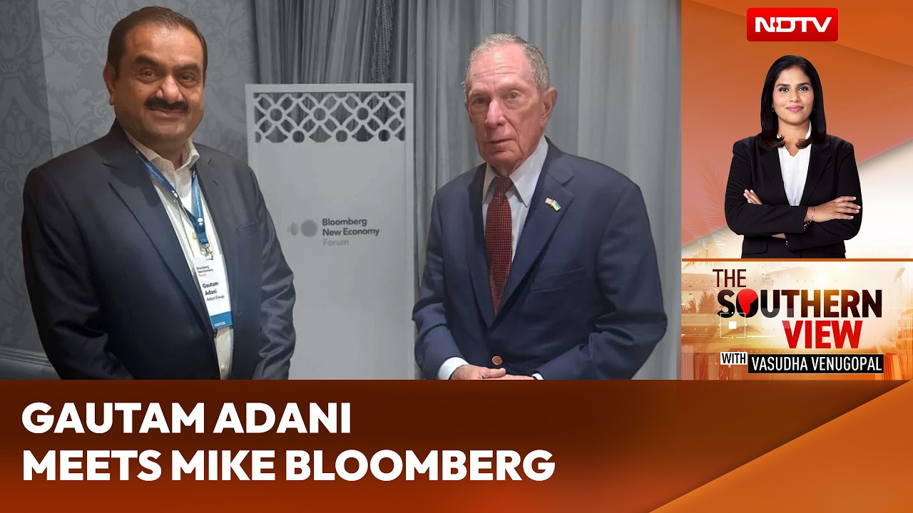 Gautam Adani Meets Mike Bloomberg At New Economy Forum In Delhi