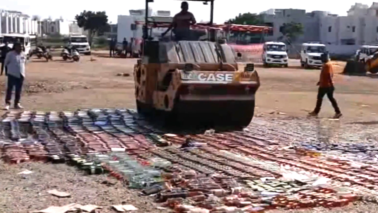 Gujarat Police Destroy Liquor Worth ₹2 Crore In Major Crackdown