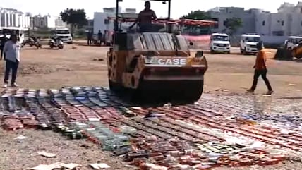 Gujarat Police Destroy Liquor Worth ₹2 Crore In Major Crackdown