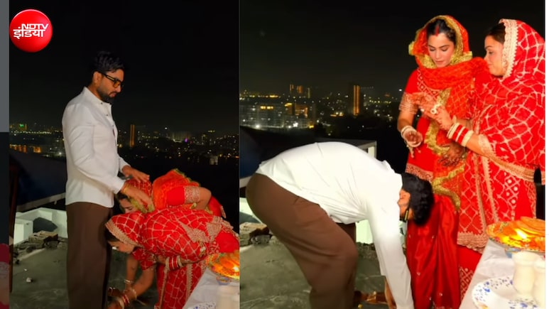 दोनों पत्नियों संग अरमान मलिक ने मनाया करवाचौथ, व्रत खुलवाने के बाद खुद भी छुए वाइफ के पैर, Video Viral