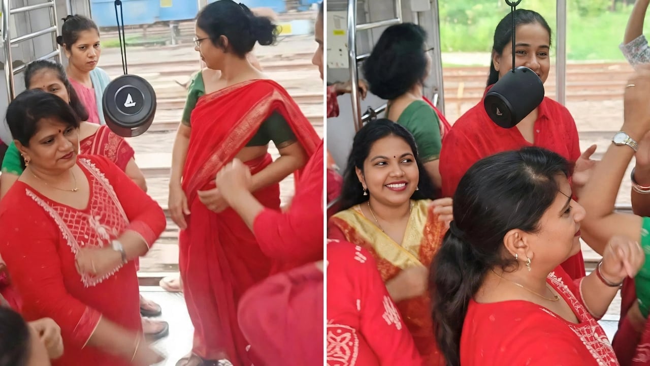 Mumbai Local Train Turns Into Garba Floor As Women Dance To Navratri Song In Viral Video