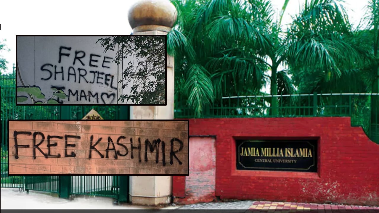 'Free Kashmir', 'Free Sharjeel' Graffiti Trigger Political Showdown At Jamia University