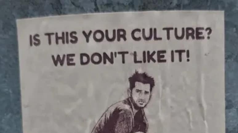 "Is This Your Culture?" Racist Stickers In Australia Show Indian Man Squatting