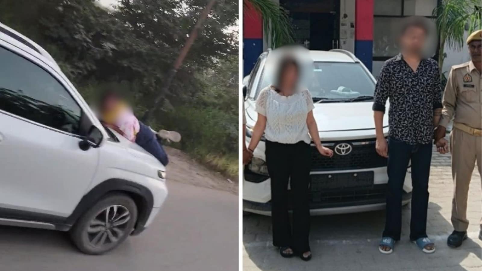 ഭർത്താവിനെ കാമുകിക്കൊപ്പം പിടികൂടി; കാറിന്റെ ബോണറ്റിൽ ഭാര്യയെ വലിച്ചിഴച്ച് ഭർത്താവിന്റെ ക്രൂരത