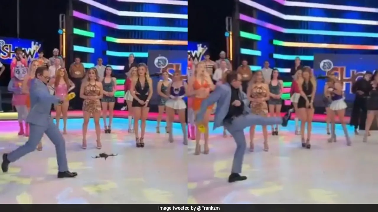 Mexican TV host kicks studio drone during live show, hitting model’s face