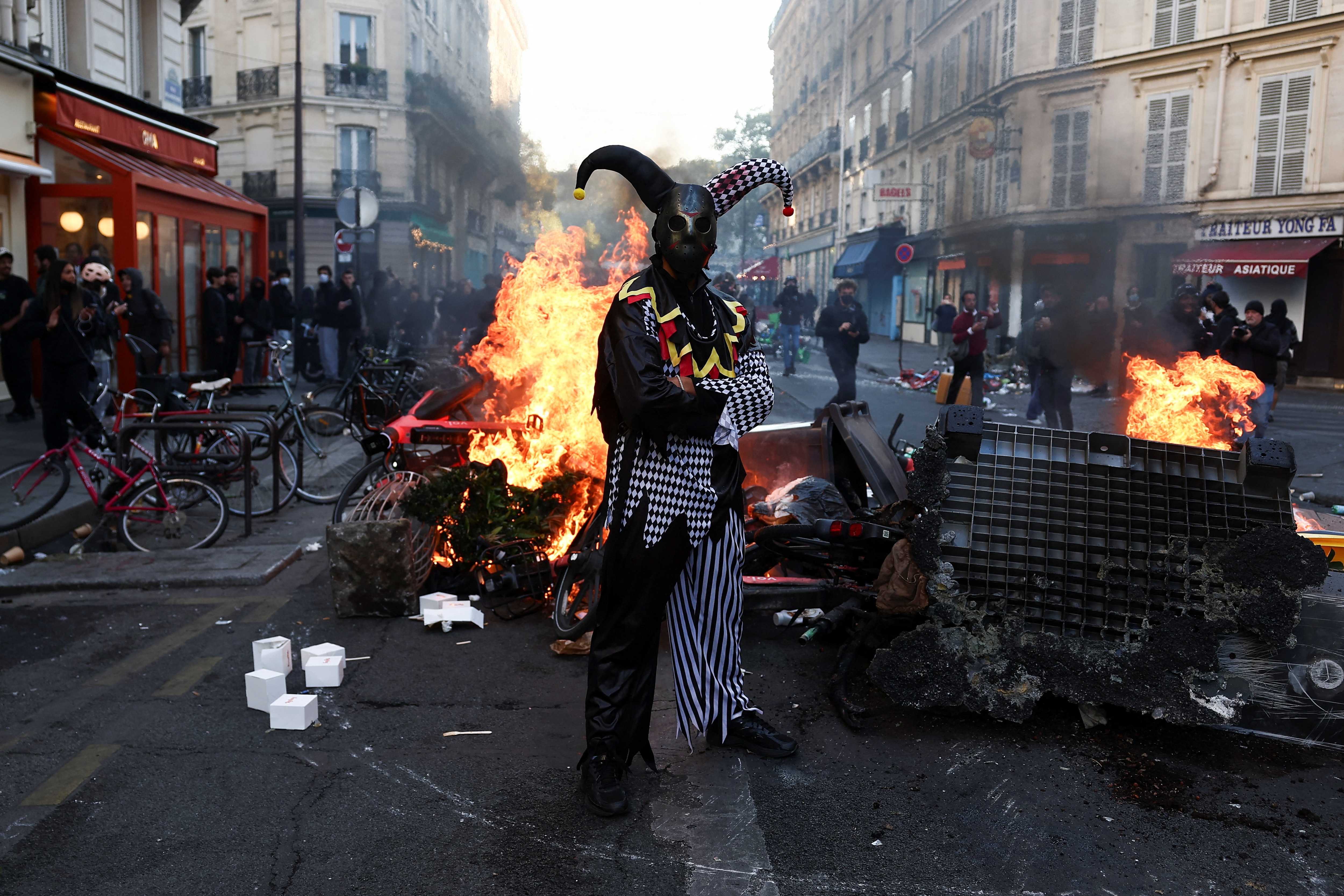President Emmanuel Macron condemned the destruction and promised prosecutions for anyone who attacked public buildings, looted businesses or vandalised town halls.