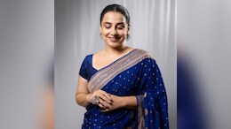 नवरात्रि के चौथे दिन विद्या बालन ने रॉयल ब्लू साड़ी में बिखेरा जलवा, मां कूष्मांडा को समर्पित किया अपना पारंपरिक शाही लुक