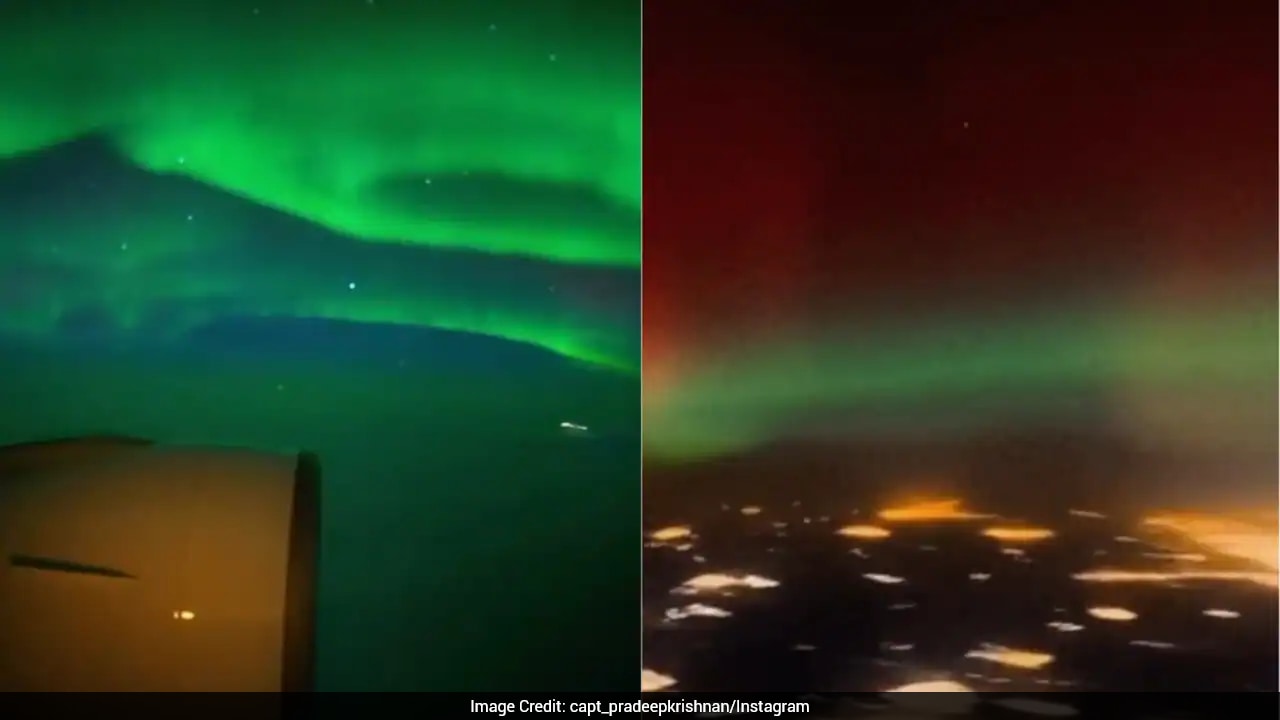 Pilot Shares Stunning Mid-Air View Of Northern Lights From Flight
