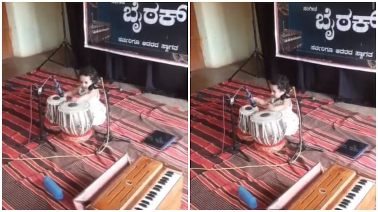 Barely 3, Already A Tabla Prodigy: Karnataka's Little Musical Wonder Earns Place In India Book of Records | Viral Video