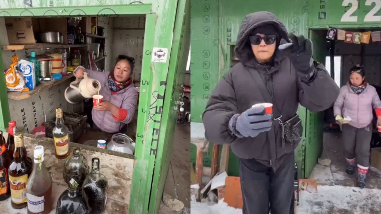 Video: Content Creator Tries Brandy-Infused Hot Coffee At Zero Point Sikkim, See Reaction