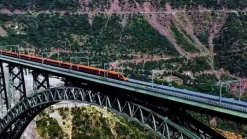 Video: Vande Bharat Crosses Chenab Bridge At 100 kmph