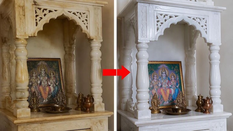 पीले पड़ चुके मार्बल के मंदिर को कैसे साफ करें? जानें संगमरमर को फिर से सफेद कैसे करें
