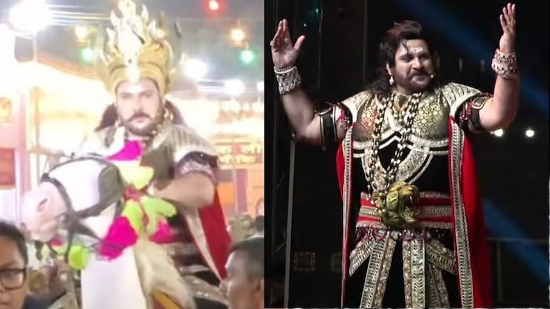 'चंद्रकांता' के कुंवर वीरेंद्र विक्रम सिंह बने रावण, दिल्ली की रामलीला में घोड़े पर धांसू एंट्री से लाल किले पर मचाई धूम