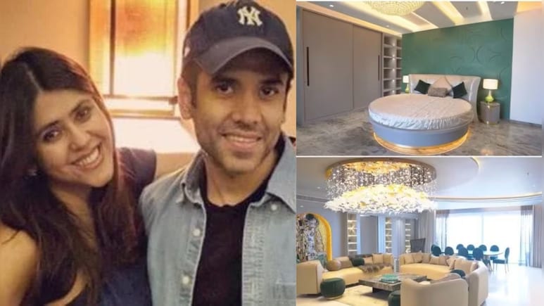Inside Ektaa And Tusshar Kapoor's Pune Apartment With A Circular Bed And Floor-to-Ceiling Windows