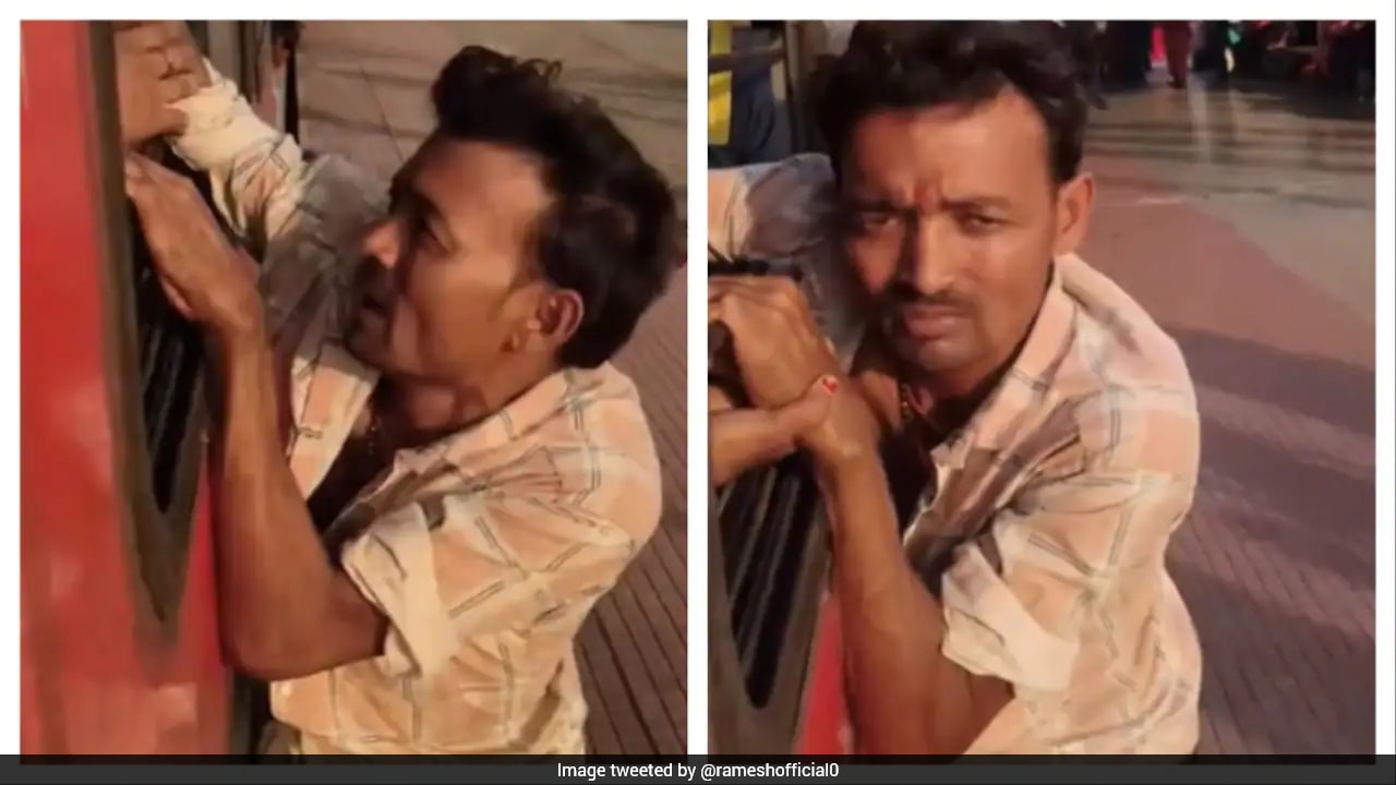 Passengers hold suspected phone thief against moving train in Bihar, viral footage shows