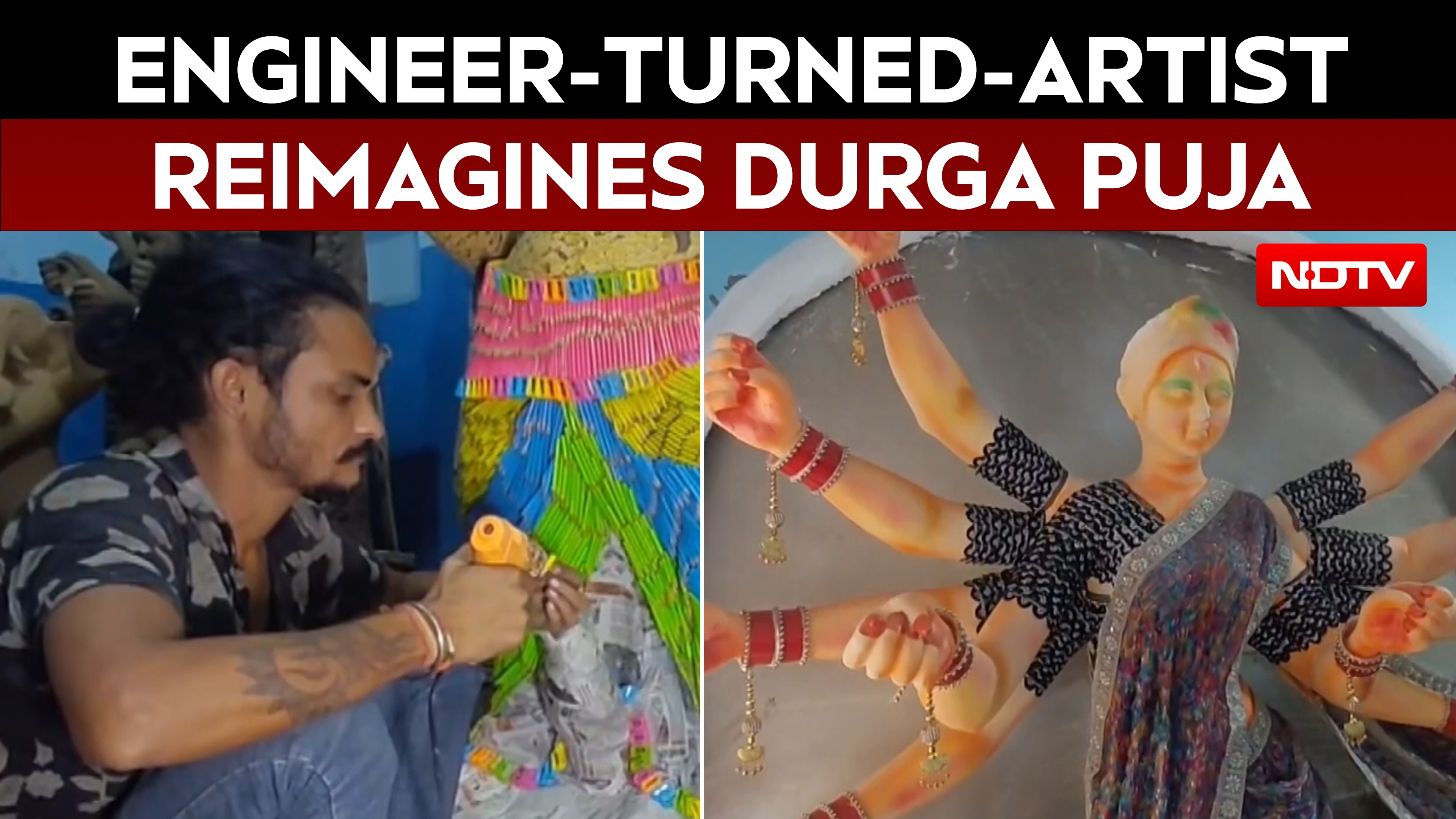 Engineer-Turned-Artist Gives Gaya’s Durga Puja Pandals A Creative Twist
