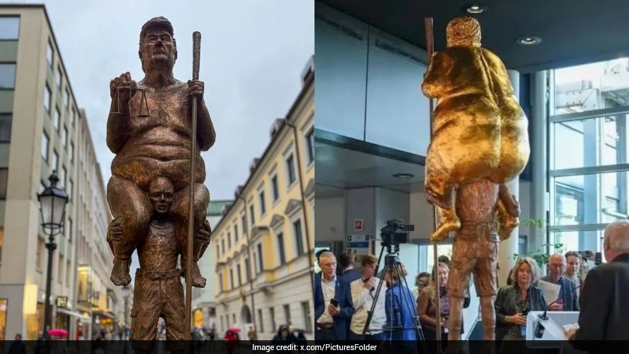 Naked Trump Statue Dubbed 'Orange Plague' On Display At European Parliament