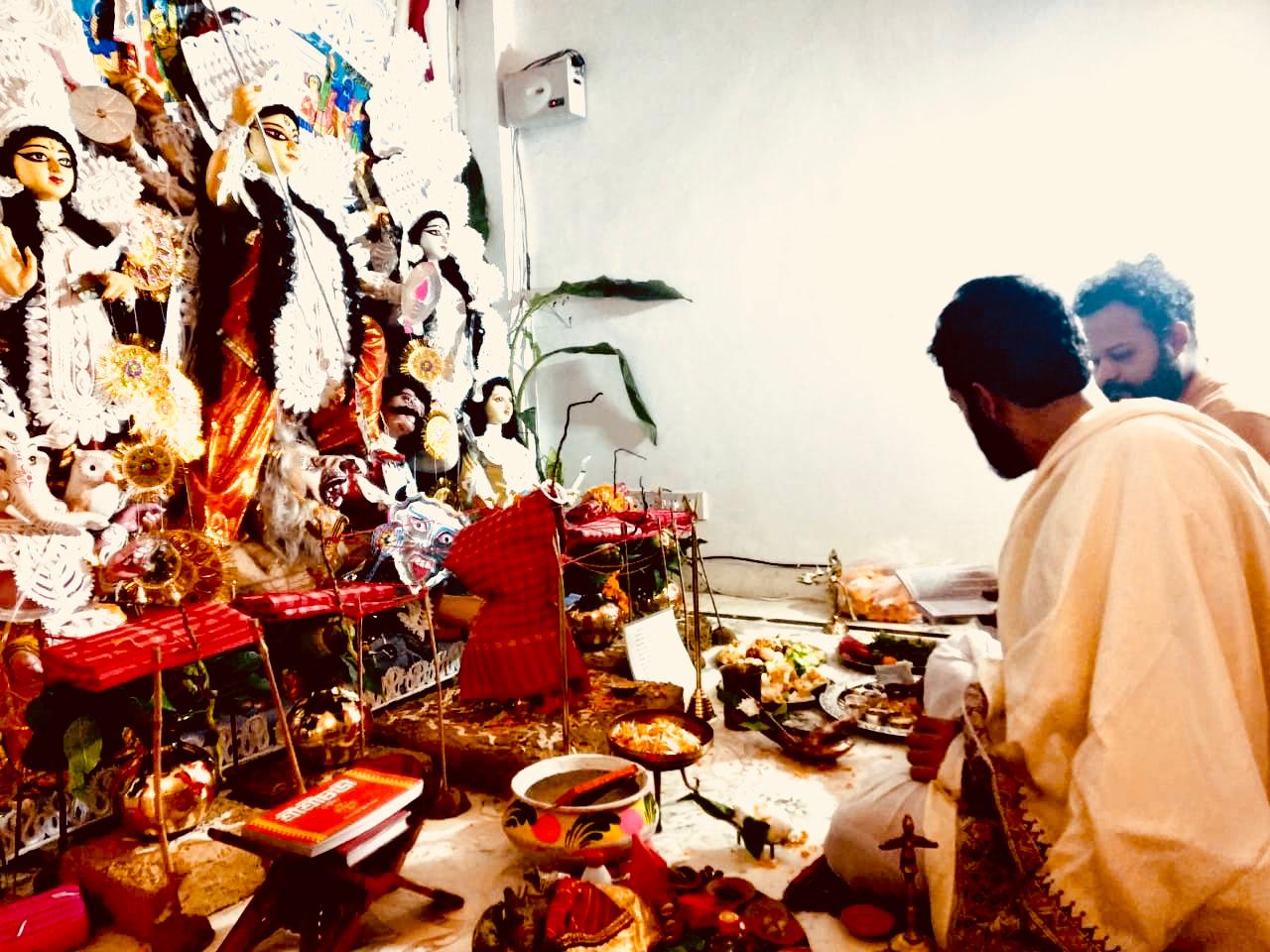 The first Puja conducted by Priyadarshi and Snigdhaneel.