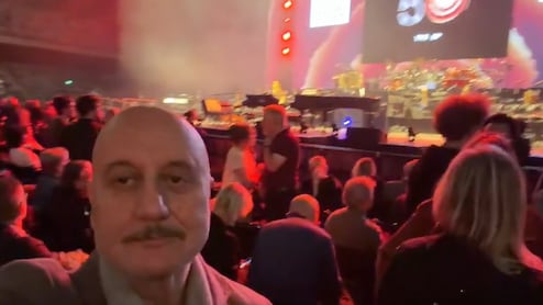 Anupam Kher meets music legend back stage after one-of-a-kind concert in Sweden