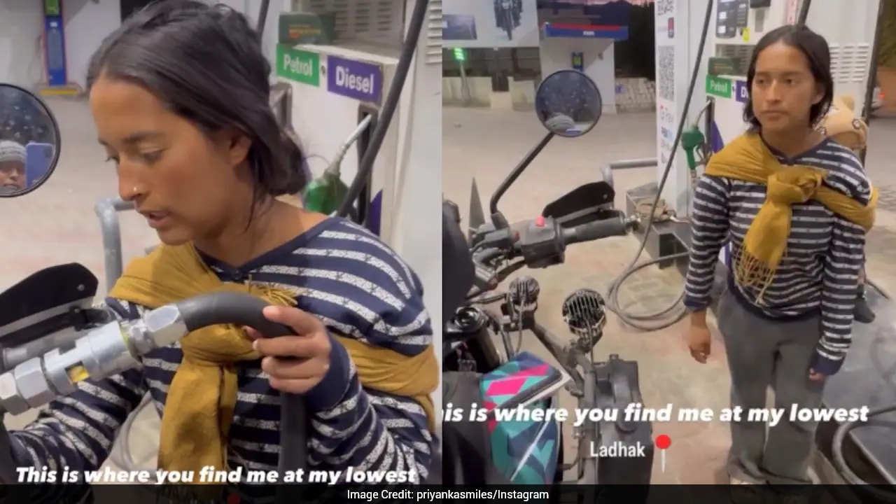 She Worked With Her Child On Her Back At A Ladakh Petrol Pump. The Internet Had One Question